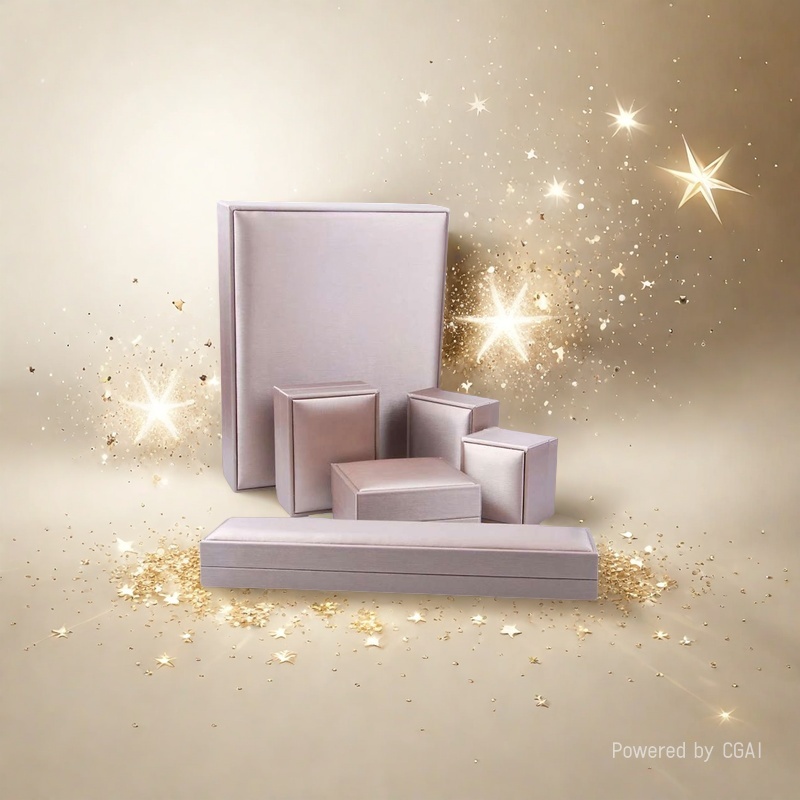 Fashionable and high-end jewelry and accessory packaging box, ring, pendant, earring, bracelet box, exquisite leather-filled set gift box, brushed leather ring box Specification image