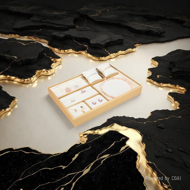 Factory direct sales of gold-rimmed and white-faced jewelry display racks, jewelry, gold and jade trays, and mixed trays