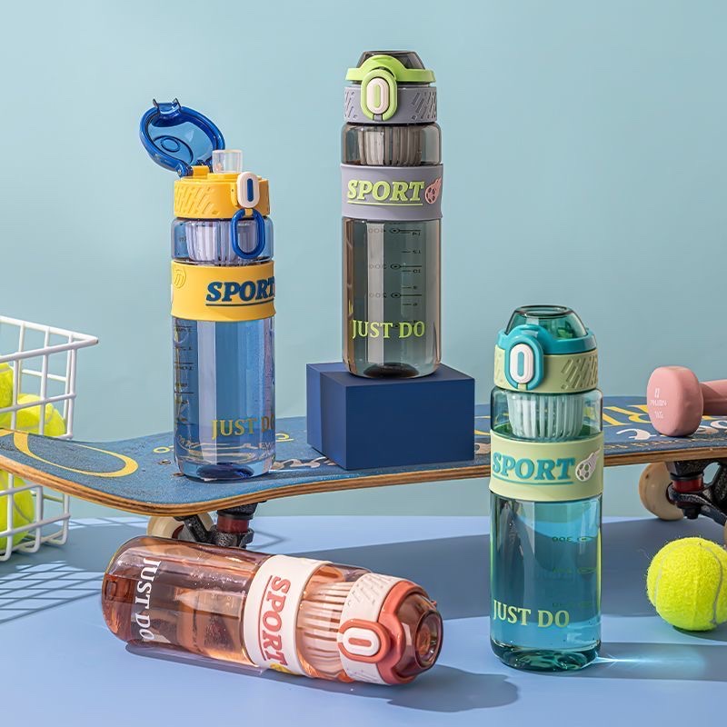 New model for both male and female students, convenient summer, high appearance level plastic sports portable, large capacity with water cup details Picture