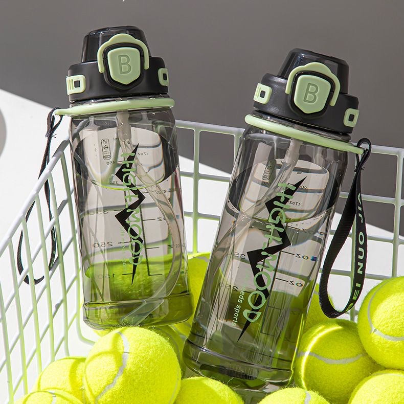 New popular plastic sports water cups for male and female students with straws, simple and convenient for outdoor use, high appearance level, 860ml and 750ml portable cups details Picture