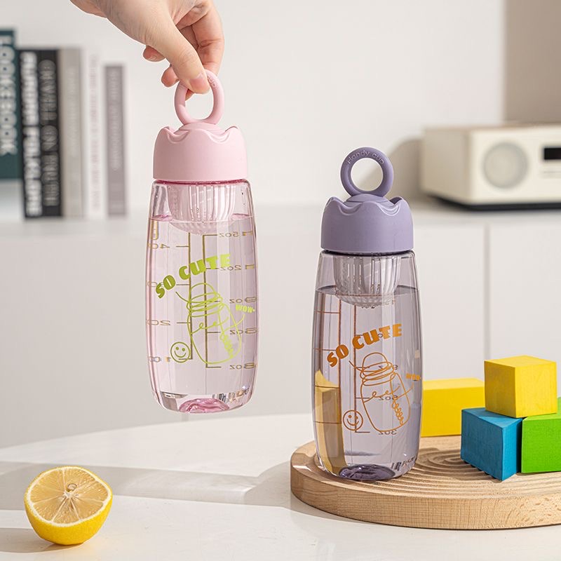 Summer high-appearance-level sports plastic water cup, convenient for male and female students, simple and heat-resistant, 490ml, 590ml Item Picture