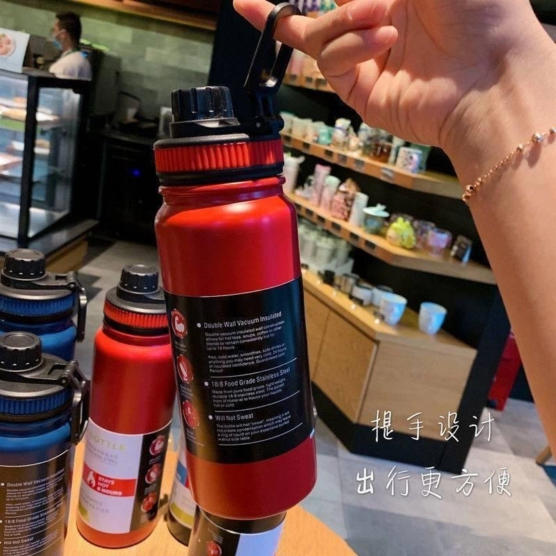 Stainless steel space kettle, insulated cup, large-capacity sports water bottle, fire extinguisher, portable hand-held travel car water cup detail image 3