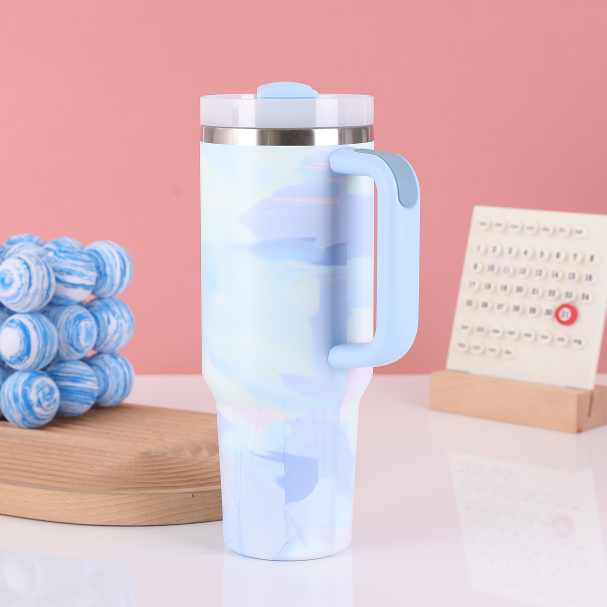In-stock giant 40oz handle car cup, creative stainless steel insulated cup, outdoor car ice king cup undefined