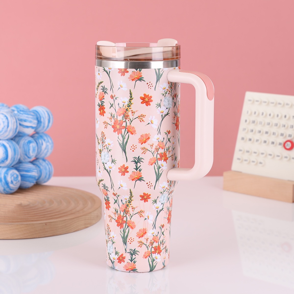 In-stock giant 40oz handle car cup, creative stainless steel insulated cup, outdoor car ice king cup undefined