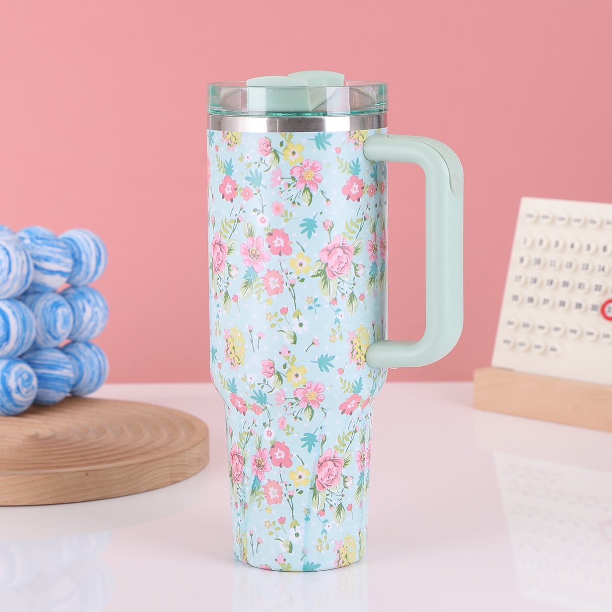 In-stock giant 40oz handle car cup, creative stainless steel insulated cup, outdoor car ice king cup undefined