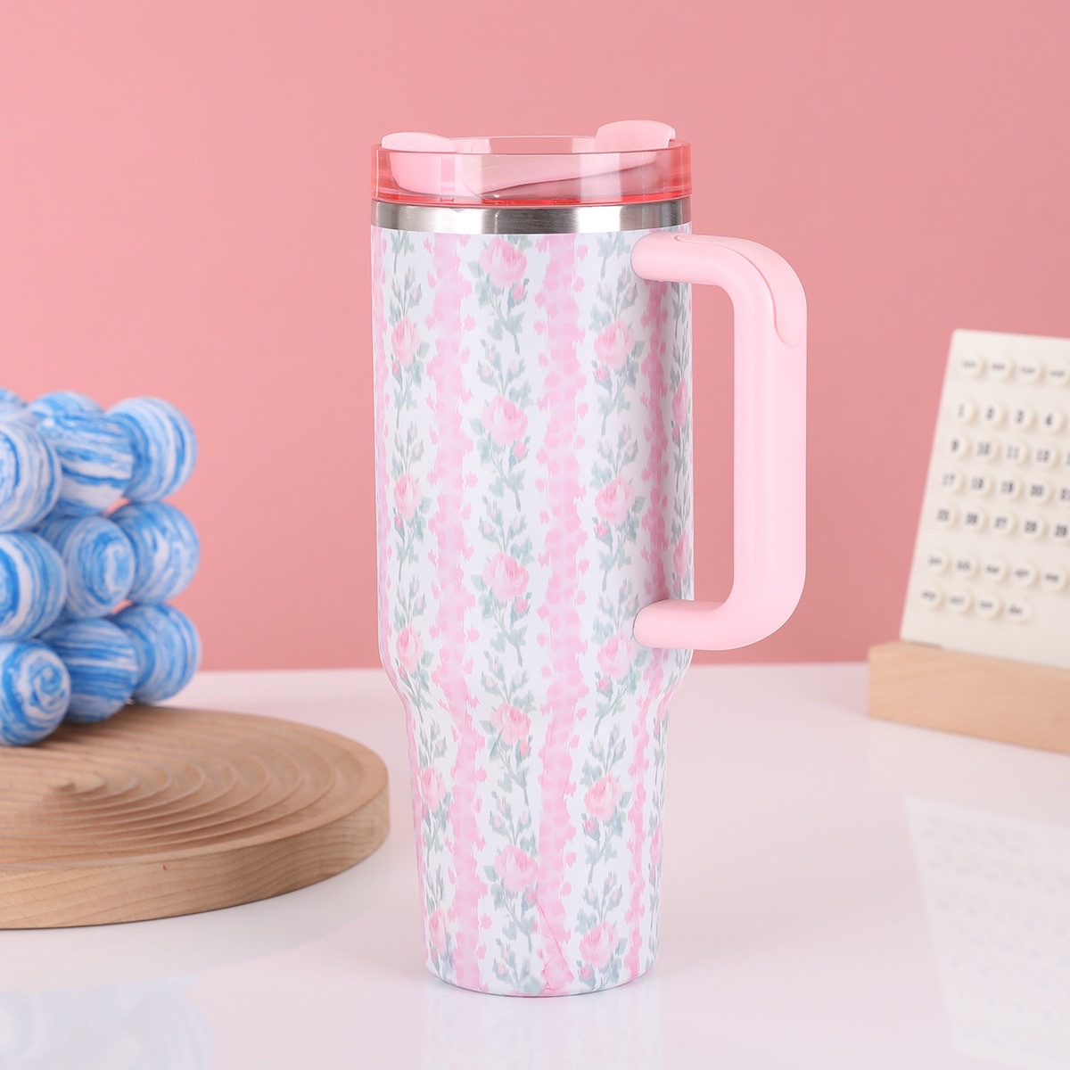 In-stock giant 40oz handle car cup, creative stainless steel insulated cup, outdoor car ice king cup Item Picture