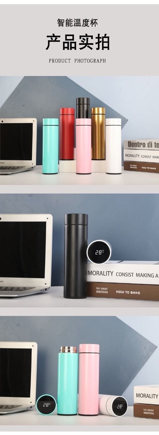 Wenxian smart water cup customized logo digital display insulated cup printed gift, stainless steel opening commemorative cup engraved undefined