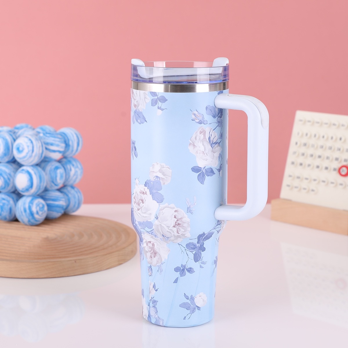 In-stock giant 40oz handle car cup, creative stainless steel insulated cup, outdoor car ice king cup undefined