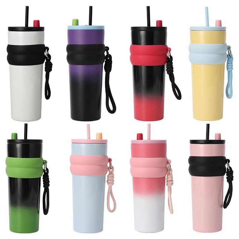 Insulated cups, coffee travel cups, stainless steel car straw water cups, insulated cups for women, large capacity wholesale Item Picture