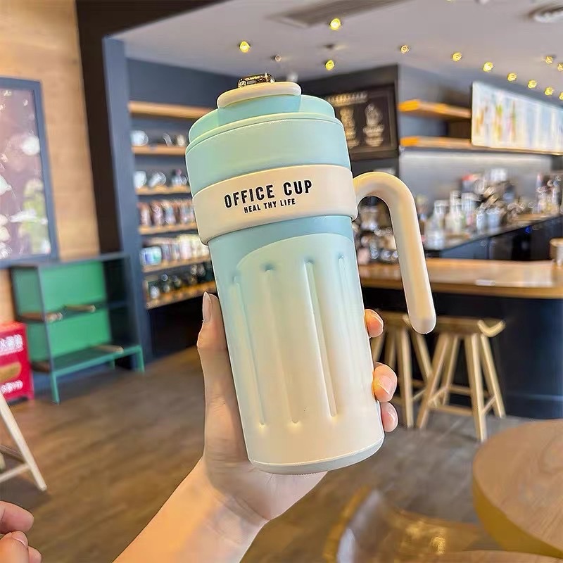 Girls' insulated cup, large-capacity smart temperature-showing ice cup, high appearance level fitness coffee cup, 316 stainless steel water cup details Picture