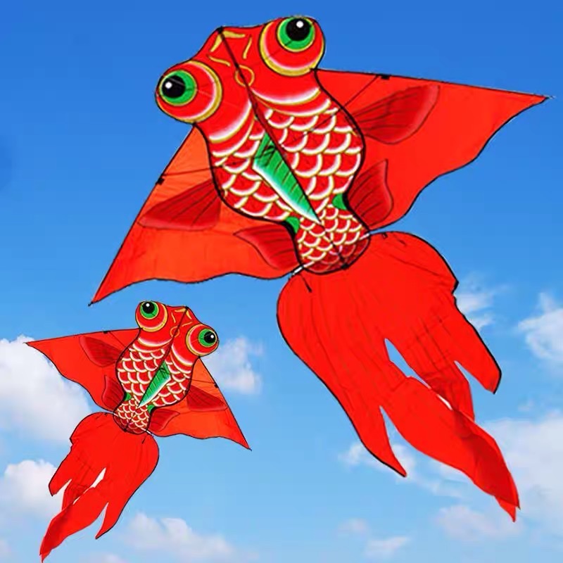 新款风筝红金鱼网红春意创新风筝儿童大人专用微风易飞道具室内
