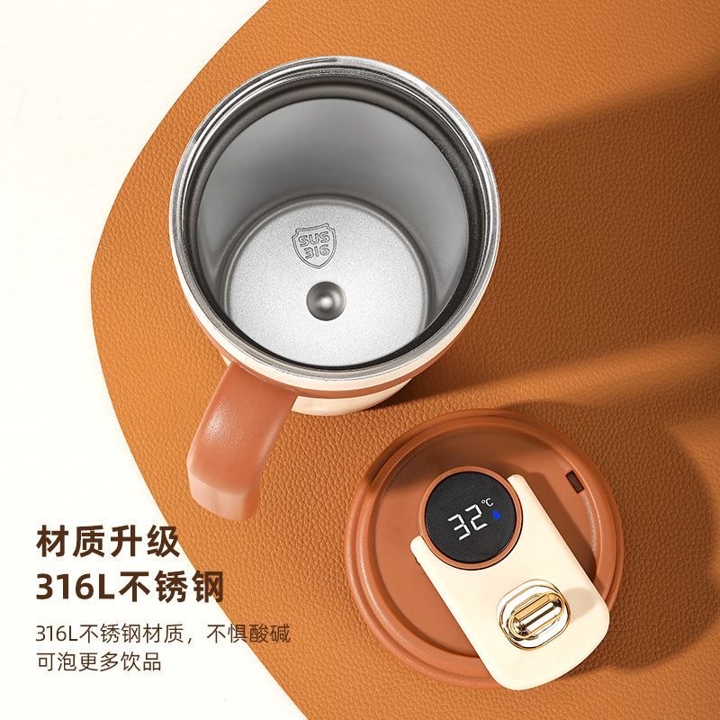Smart coffee cup, large-capacity 316 stainless steel insulated cup, high appearance level for both men and women, portable water cup with handle Application Scenario