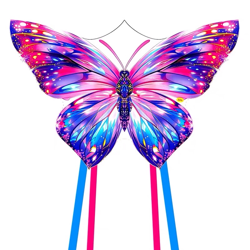 New color diamond butterfly kite, children, gentle breeze, easy to fly, adults, high-end handheld, new long-tailed butterfly detail image 2