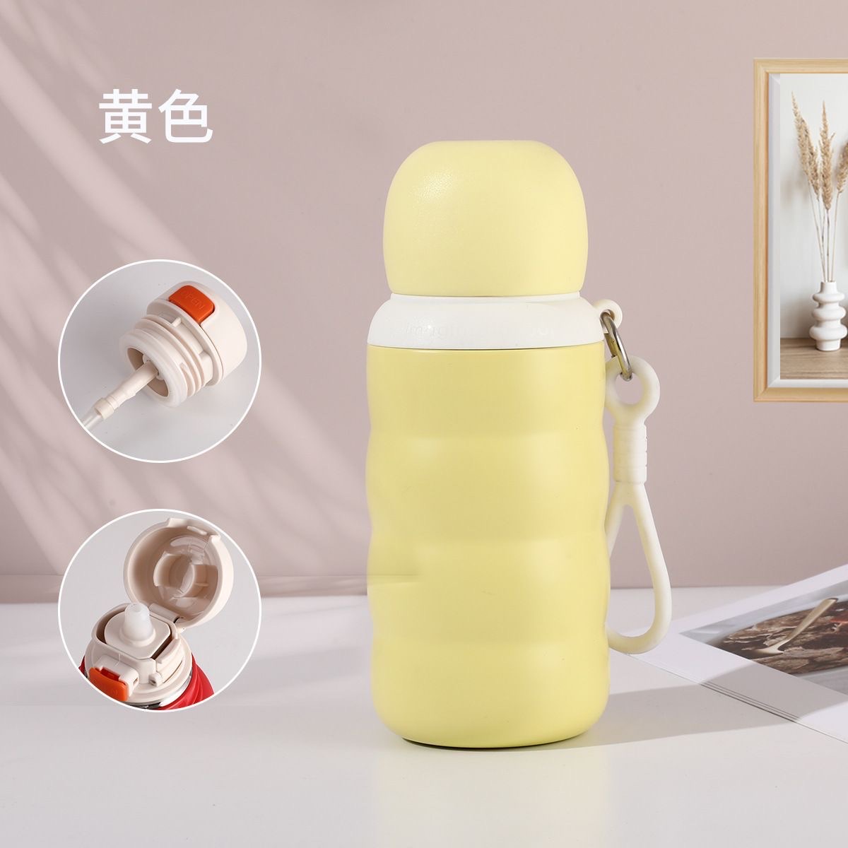 New 316 stainless steel children's bouncy insulated cup for household use, portable rope caterpillar water cup for students to go to school Application Scenario