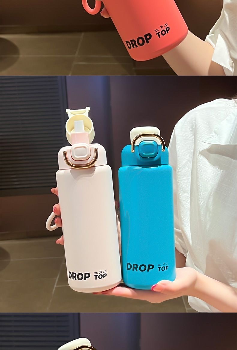 Large capacity thermos cup for boys and girls, 2025 new model water bottle, 316 stainless steel sports water cup, straw cup pic 10