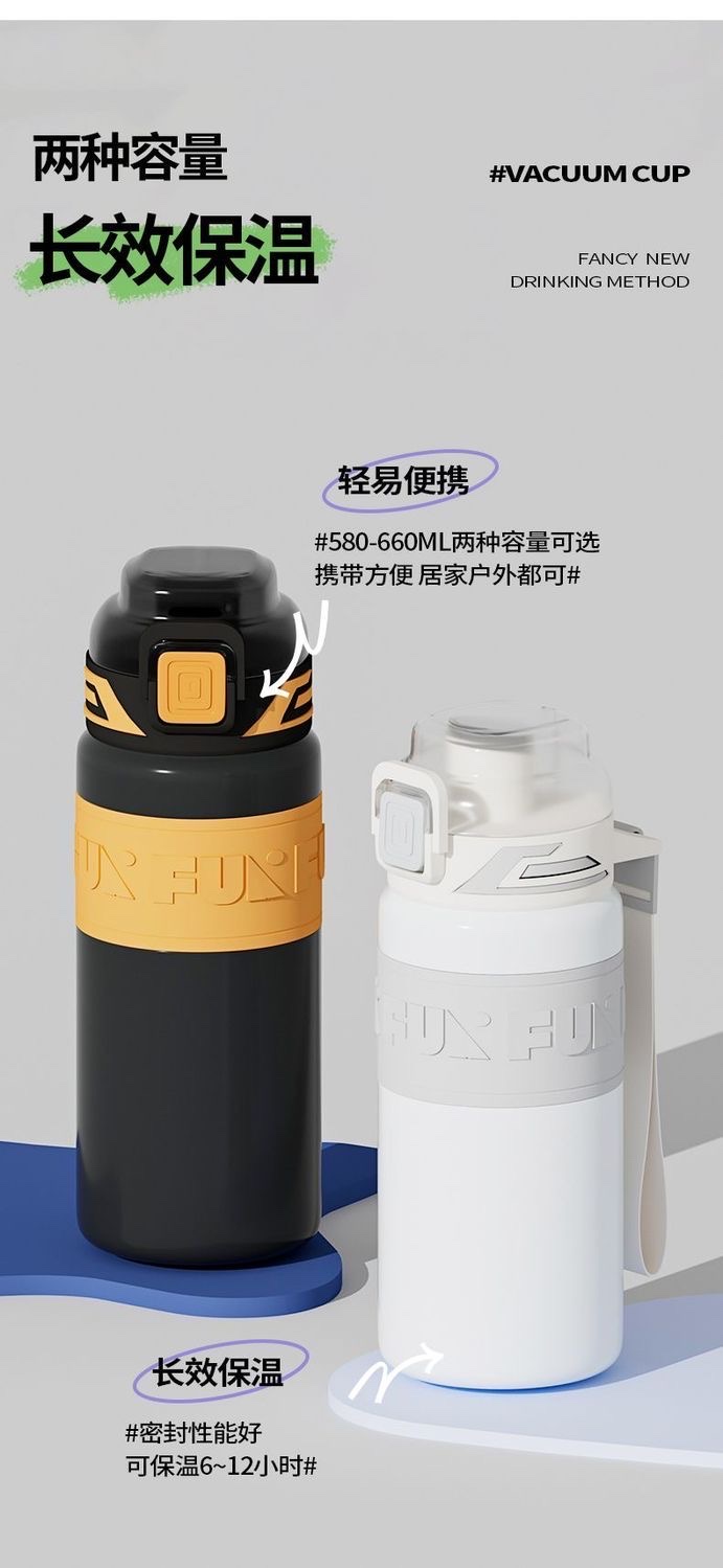New sports insulated cup with straws for men and women, high appearance level, portable large-capacity student 316 stainless steel water cup pic 10