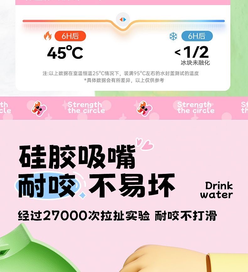 Kindergarten double-drinking children's insulated cup, straw cup, student water cup, high appearance level stainless steel water bottle, special for school detail image 12
