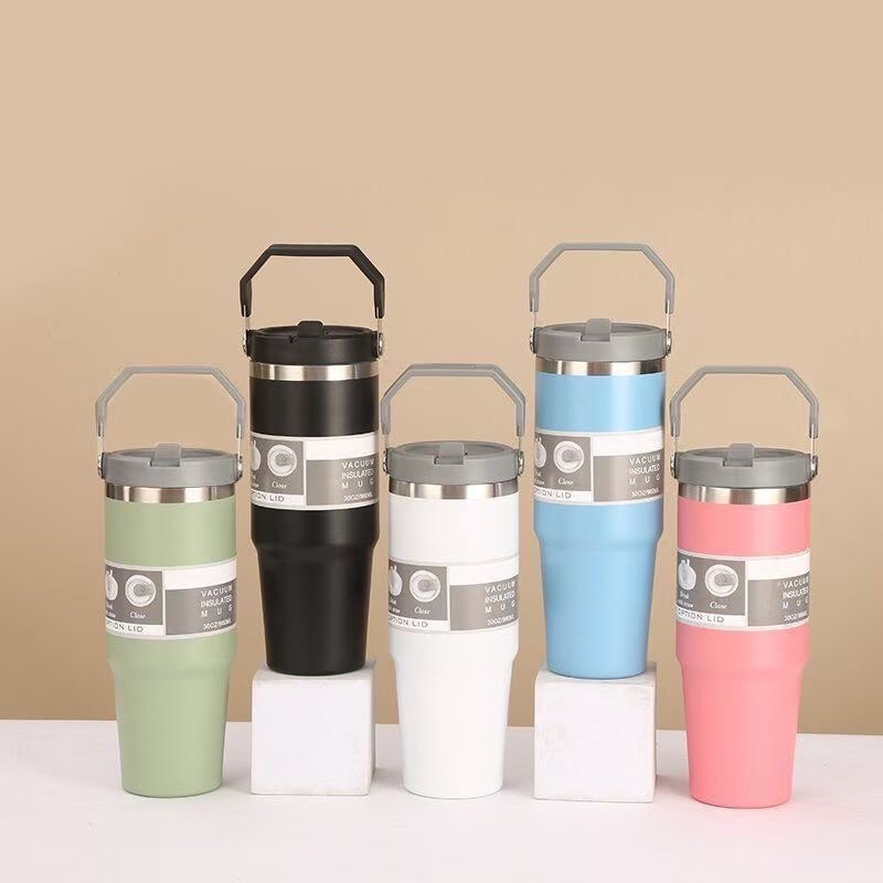 Insulated cup, ice cup, large-capacity portable stainless steel 304, car coffee cup, portable straw water cup details Picture