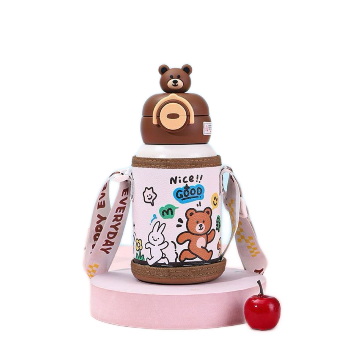Kindergarten double-drinking children's insulated cup, straw cup, student water cup, high appearance level stainless steel water bottle, special for school Item Picture