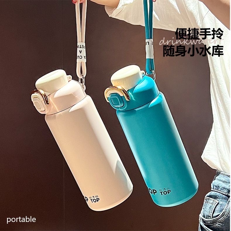 Large capacity thermos cup for boys and girls, 2025 new model water bottle, 316 stainless steel sports water cup, straw cup details Picture