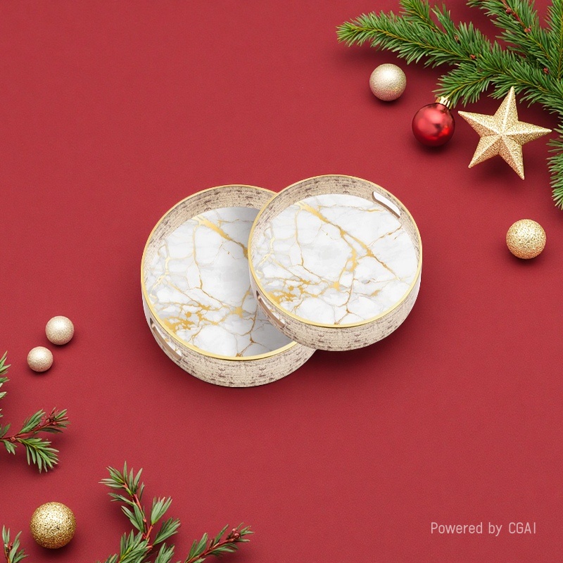 圣诞主题餐垫盘节日装饰盘家用餐厅创意摆盘其他托盘类实用美观