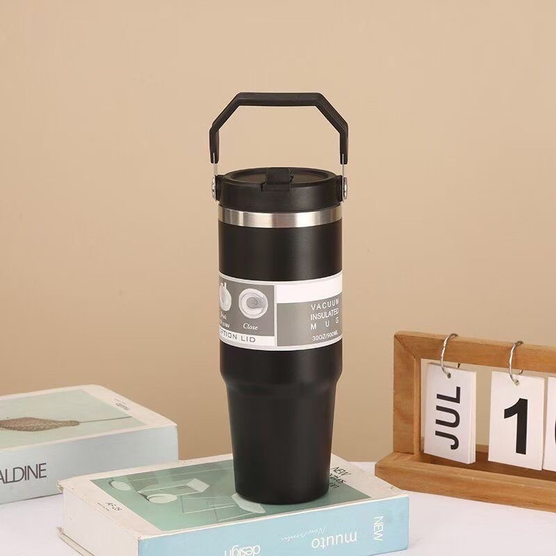 Insulated cup, ice cup, large-capacity portable stainless steel 304, car coffee cup, portable straw water cup Specification drawing