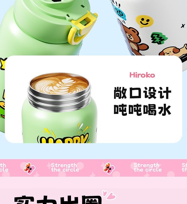 Kindergarten double-drinking children's insulated cup, straw cup, student water cup, high appearance level stainless steel water bottle, special for school detail image 8