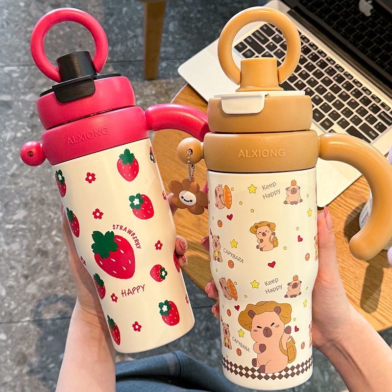 New water cup, giant large-capacity insulated cup, high appearance level, 316 stainless steel straw cup, student ice king cup detail image 6