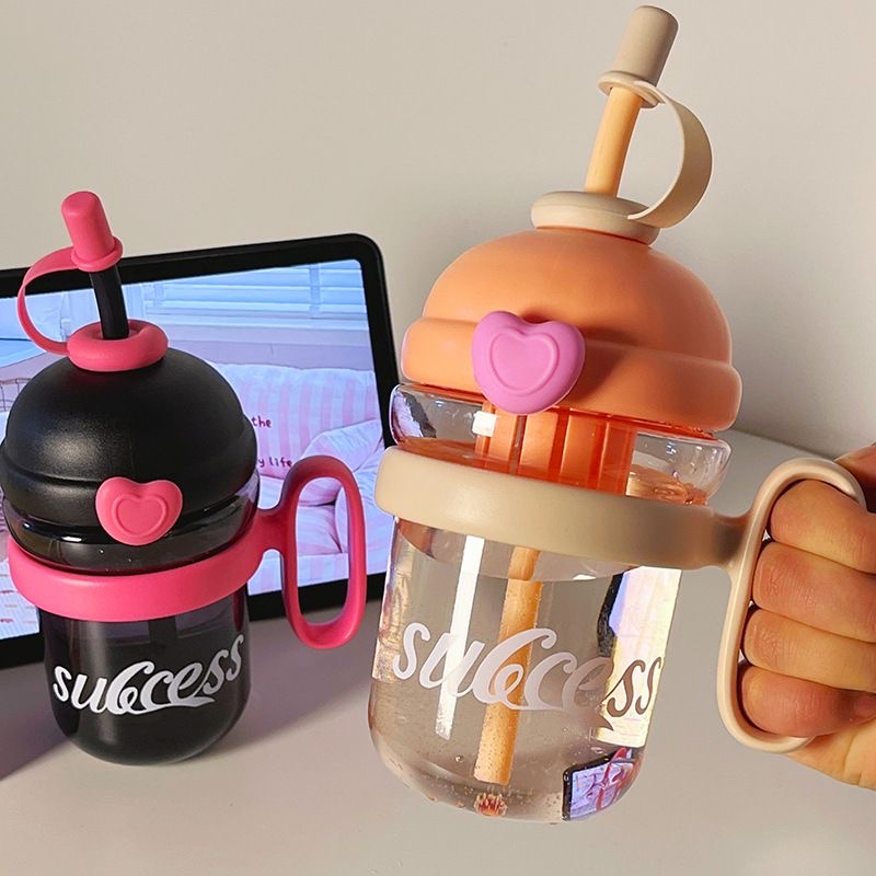 New high-appearure-level insulated cup, stainless steel straw portable water cup for girls and children, special cup for students to go to school details Picture