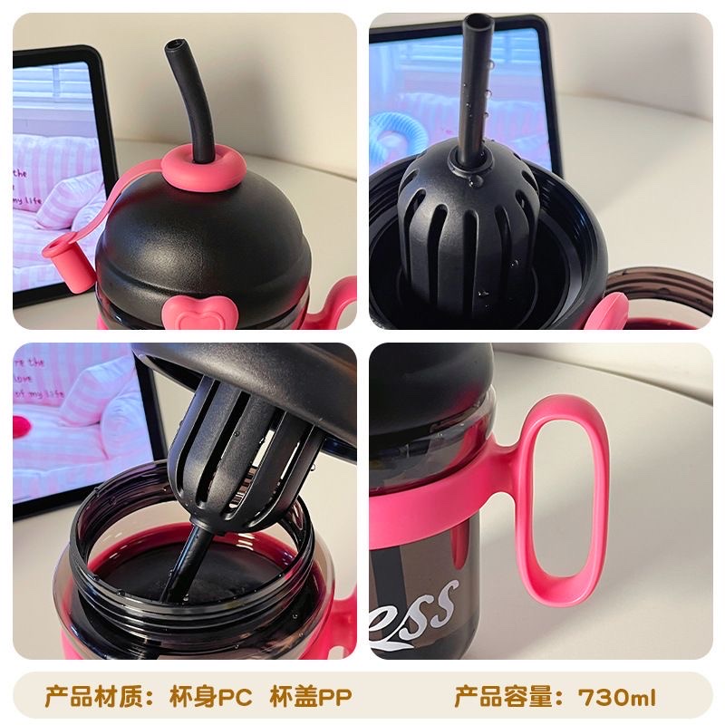 New high-appearure-level insulated cup, stainless steel straw portable water cup for girls and children, special cup for students to go to school Item Picture