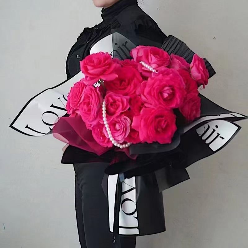 Pengfa Packaging Factory Store offers full box wholesale of flower wrapping paper with a loving atmosphere, waterproof floral materials, bouquet wrapping paper, floral wrapping paper details Picture