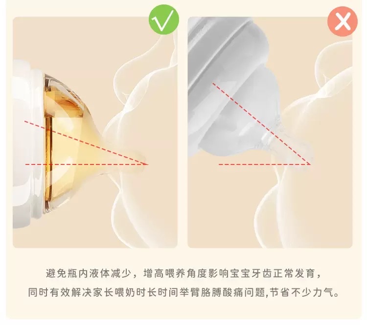 Newborn Baby Bottles, Anti-Gas Glass Baby Bottles For 0-6 Months, Silicone Nipples, Baby Bottles, Mother And Baby Bottles, Children's Baby Bottles Specification drawing