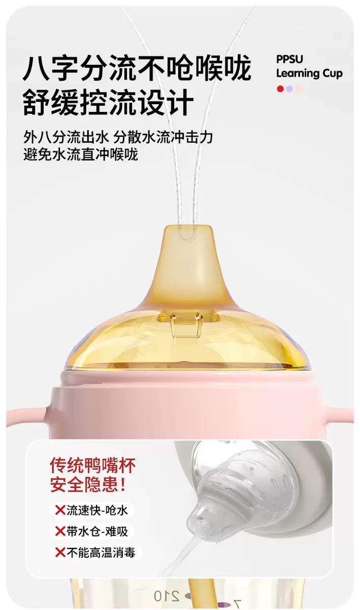 Ppsu Duckbill Cup Baby Anti-Choking Imitation Breast Milk Weaning Large-Mouth Learning Cup, Baby Straw Cup, Baby Bottle, Children's Baby Bottle, Mother And Baby details Picture