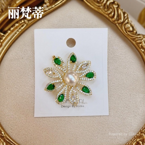 丽梵蒂高端气质微镶锆石胸针时尚百搭通勤优雅大衣别针女款详情图3