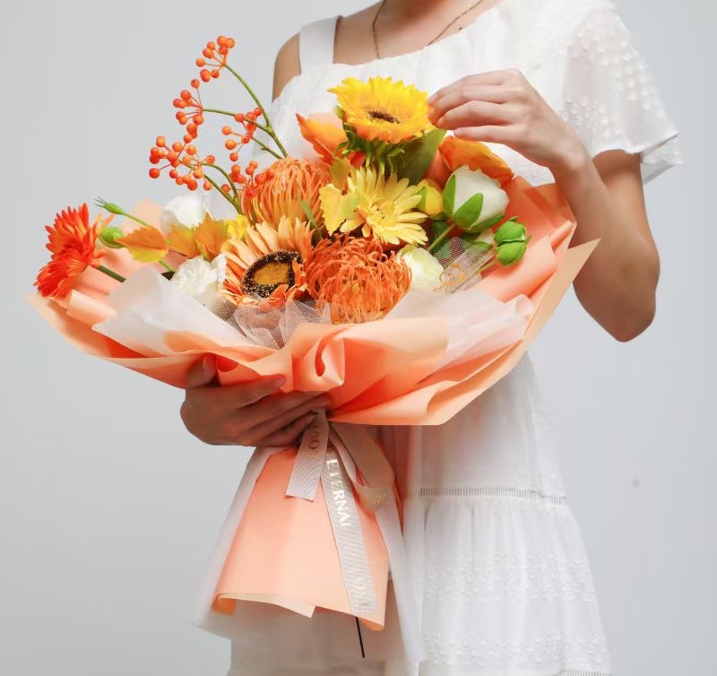 Pengfa Packaging Factory Store Star Platinum Paper Packaging Paper Thickened solid color waterproof flower bouquet wrapping material gift flower wrapping paper Packaging paper Packaging material wrapping paper Ribbon Flower art material paper detail image 4