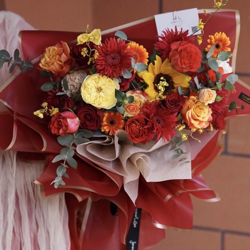 鹏发包装工厂店 新款金边果冻膜鲜花包装纸材料防水高档包花纸花束花艺店 经典搭配鲜花包装纸详情图3