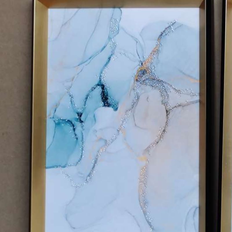 现代抽象沙发背景三联画餐厅三联画 晶瓷晶钻画