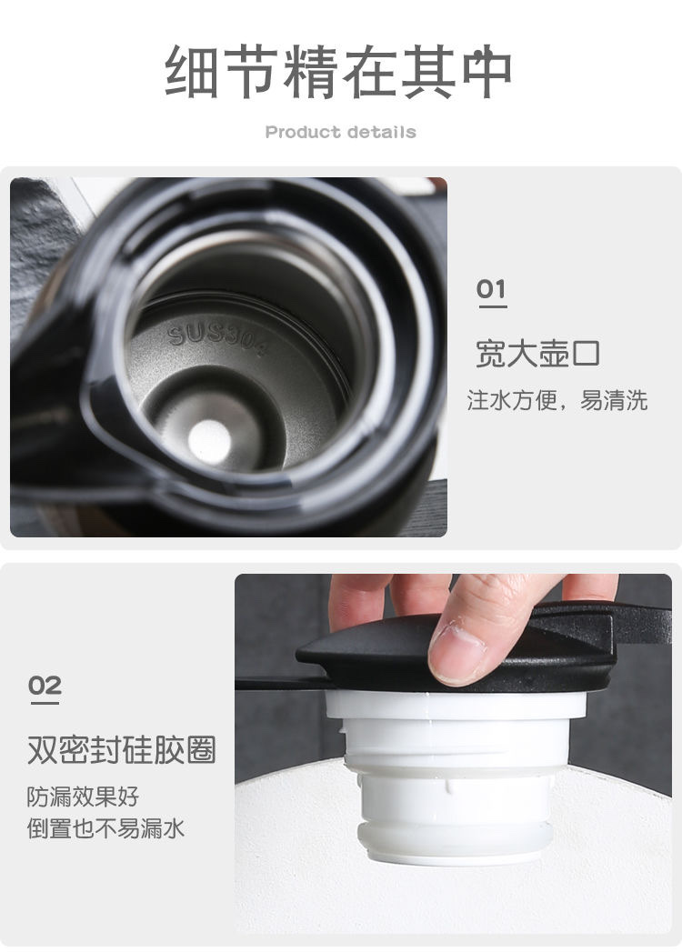 304 Thermos flask for household use, hotel, restaurant and restaurant, large capacity thermos flask, stainless steel water flask, thermos flask, other 2.0L welcome flask, 1218 EE/W pic 15