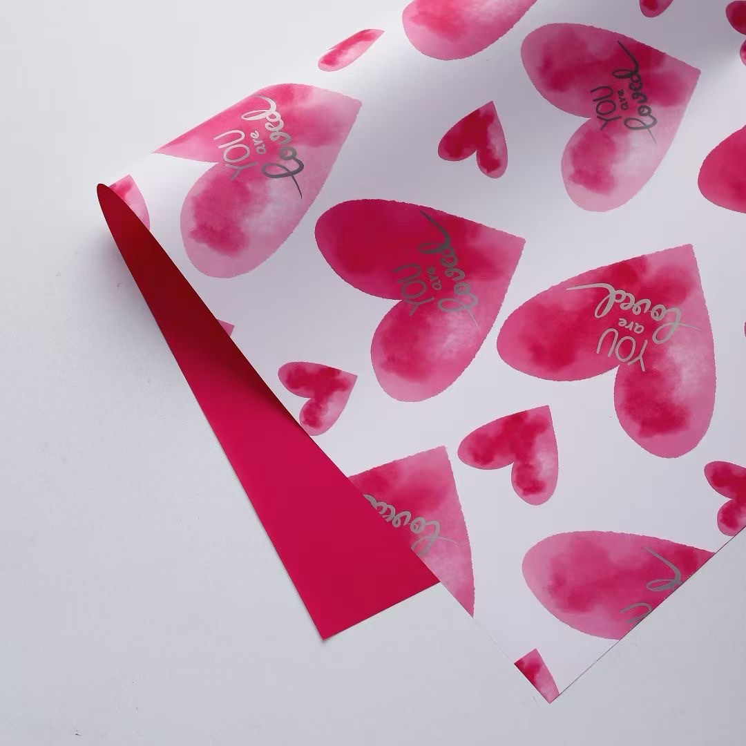 Pengfa Packaging Factory Store, Love at First Sight, Valentine's Day Loving flowers, bouquet wrapping, flower paper for your girlfriend, flower art packaging paper, handmade materials, packaging paper materials, flower art materials, paper, packaging paper, ribbons detail image 8