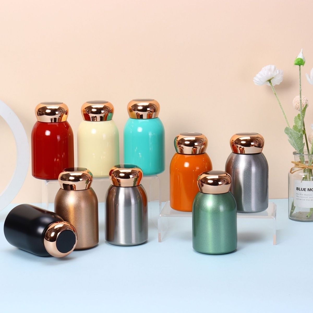 Smart Little Fat 304 insulated cup, stainless steel handle ring pocket water cup, cute and portable, Big belly mini student Tangqi 230ML full figure