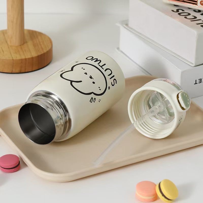 Children's insulated cups, cat-catching girls and boys, 400ML, student, office, outdoor, internet-famous cute cartoon cups, 1017-1074 YS details Picture