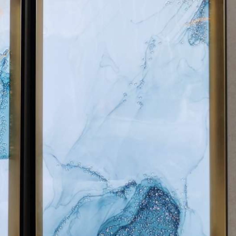 现代抽象沙发背景三联画餐厅三联画 晶瓷晶钻画细节图