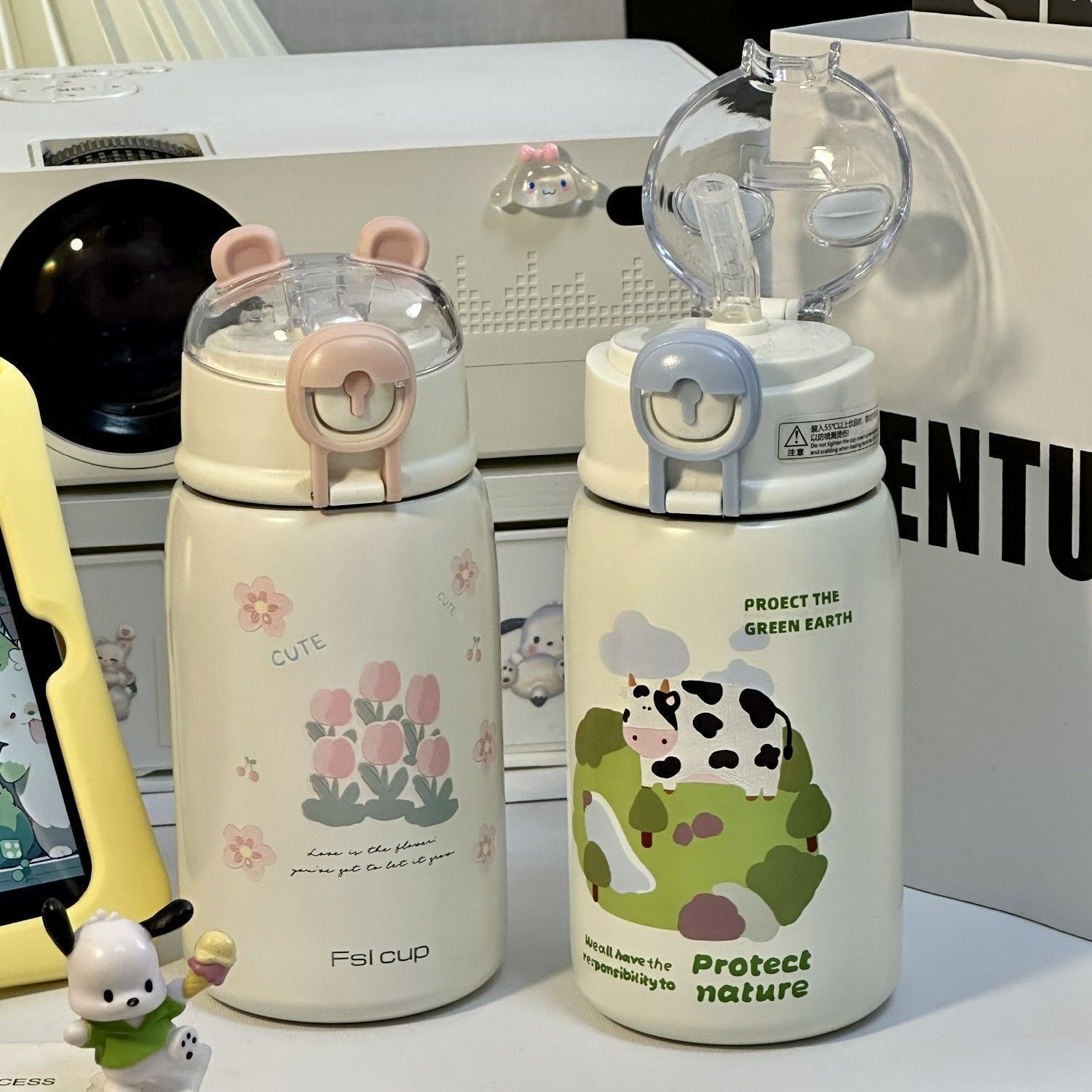 Fisilicon 400ML Trendy 304 stainless steel insulated Cup for Girls with high appearance level portable straw Cup 2023 New model Student military training Cup 1018-1074 YS Application Scenario