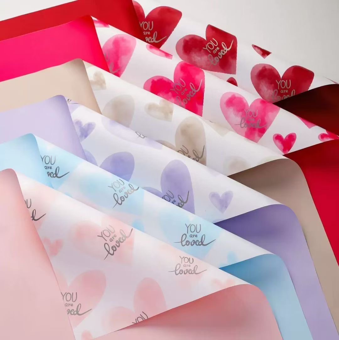 Pengfa Packaging Factory Store, Love at First Sight, Valentine's Day Loving flowers, bouquet wrapping, flower paper for your girlfriend, flower art packaging paper, handmade materials, packaging paper materials, flower art materials, paper, packaging paper, ribbons detail image 9