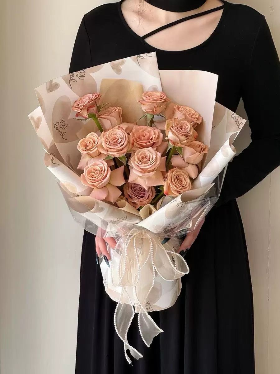 Pengfa Packaging Factory Store, Love at First Sight, Valentine's Day Loving flowers, bouquet wrapping, flower paper for your girlfriend, flower art packaging paper, handmade materials, packaging paper materials, flower art materials, paper, packaging paper, ribbons detail image 7