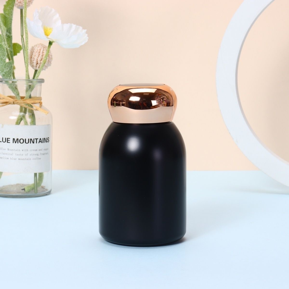 Smart Little Fat 304 insulated cup, stainless steel handle ring pocket water cup, cute and portable, Big belly mini student Tangqi 230ML Item Picture