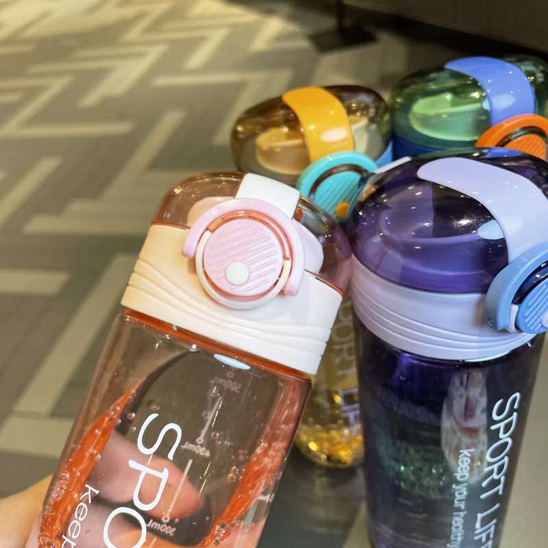 雅致弹跳塑料杯500ML便携式果汁杯PC+ABS材质轻便运动水杯60PCS装 0880-493详情2