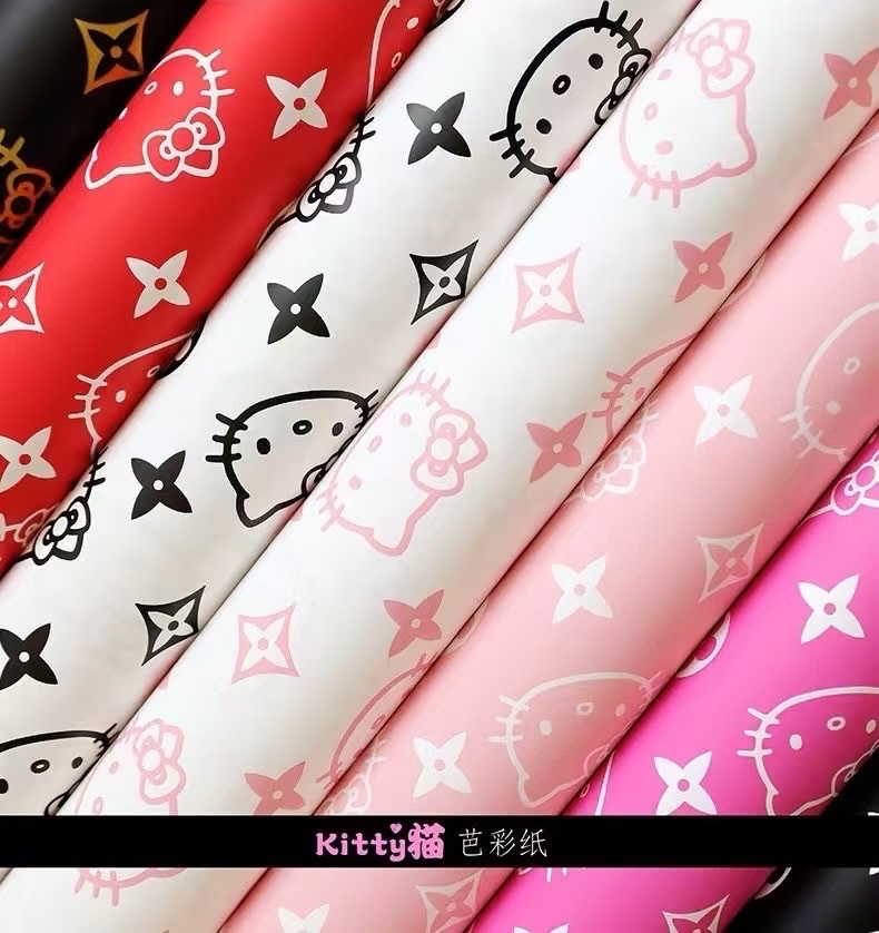 Pengfa Packaging Factory Store, Colorful Paper, KT Cat Wrapping Paper, Plastic Waterproof paper, Valentine's Day Gift Wrapping Paper, Bouquet Wrapping Paper, Floral Art Gift Paper Application Scenario