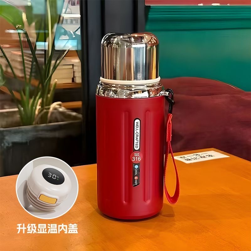 MOEQUI600ML800 stainless steel insulated cup, high appearance level, men's and women's water cup, large capacity tea and water separation, convenient outdoor Roman column, Roman small steel cannon -996 YE YS full figure