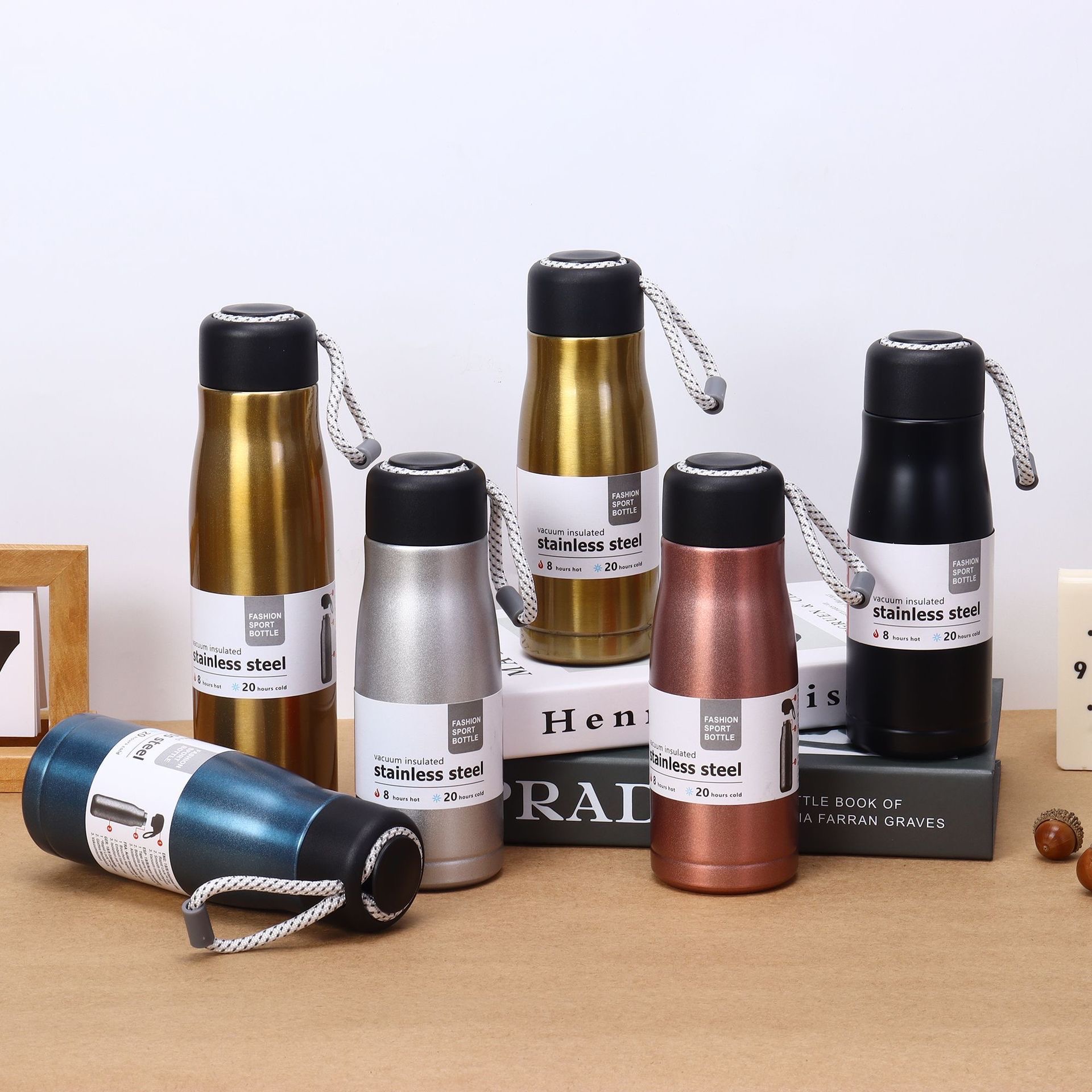 The new 500ML modern and simple 304 stainless steel insulated cup with a high appearance level, the knight cup, and the portable water cup with a handle are selling well. L/Q full figure